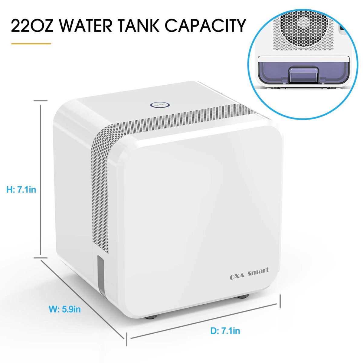 Electric Mini Dehumidifier for Home, 1200 Cubic Feet(215 sq ft), 22oz