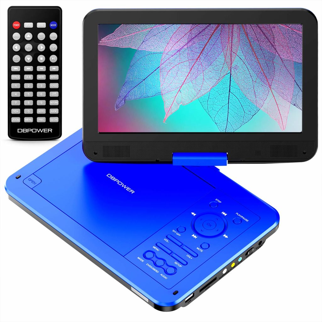 DBPOWER ポータブルDVDプレーヤー 10インチ MK101 ブルー CPRM対応 リージョンフリー SD/MS/MMCカード/USB